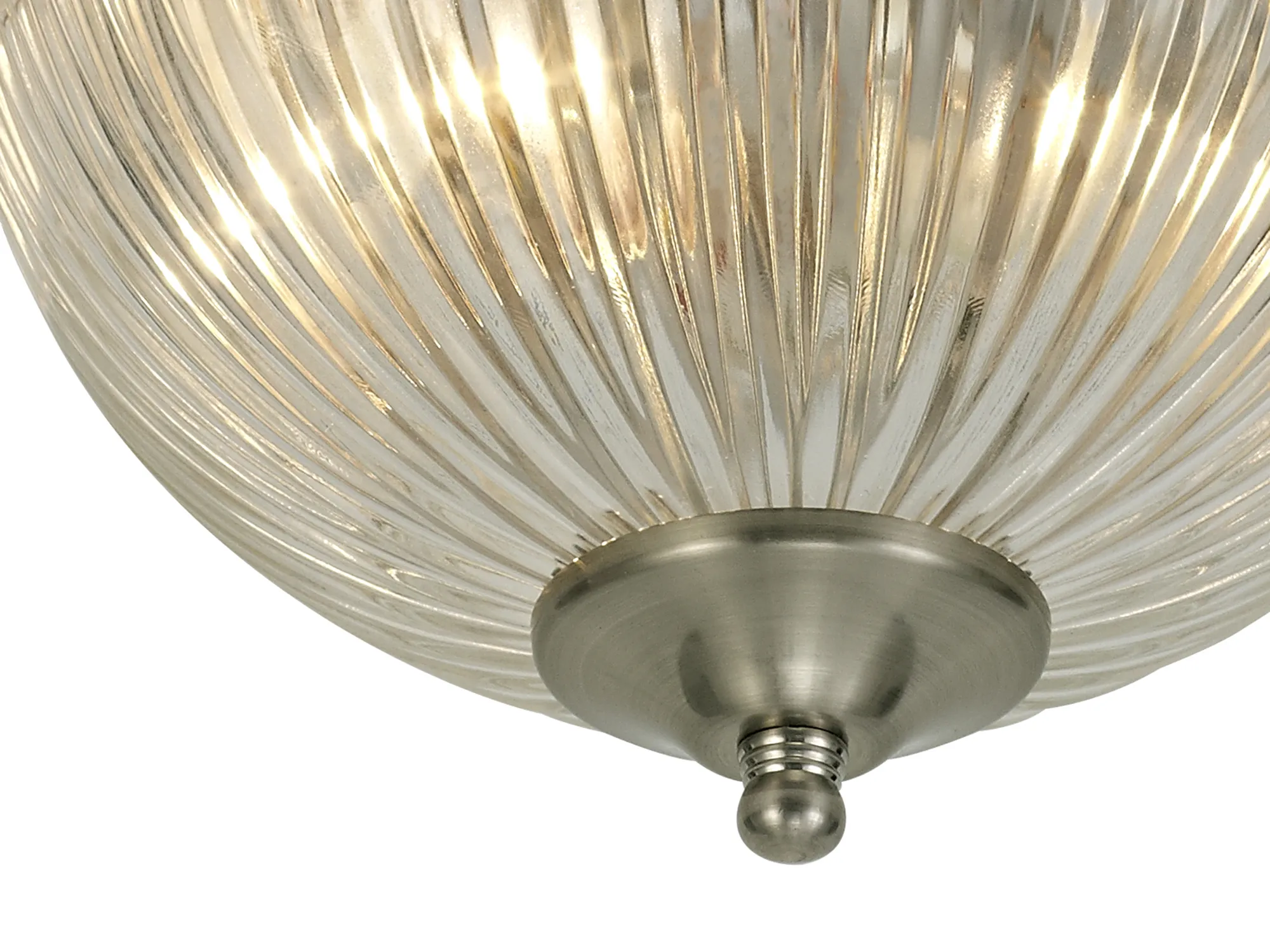 Macy Glass IP44 Flush Ceiling 2 Light Satin Nickel D0406  Deco Macy